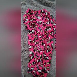 Joe Boxer Pink Kids Pajama Robe with Rainbow Print